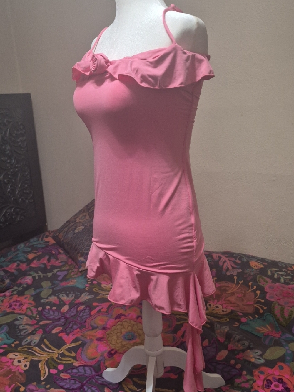 Pink Ruffle Camisole Dress - Picture 8 of 10